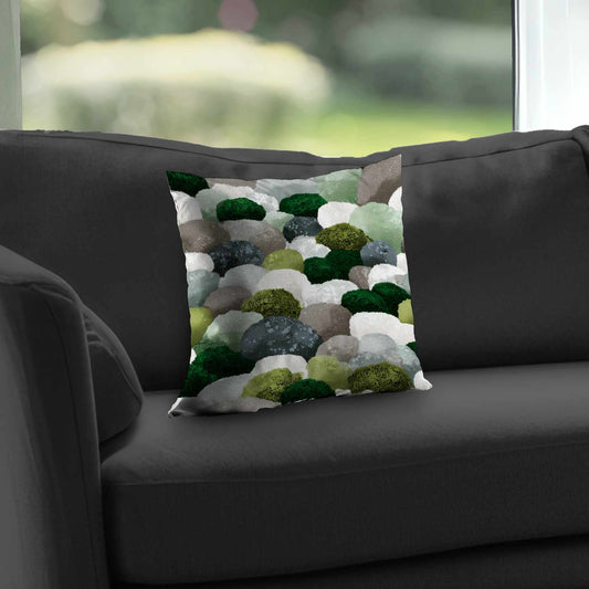 Mossy River Stones Poly Twill Throw Pillow | Home Decor