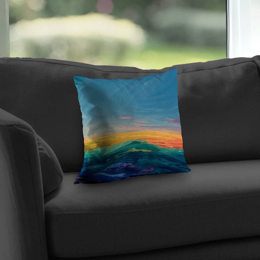 Watercolors Poly Twill Throw Pillow - Stylish Home Decor