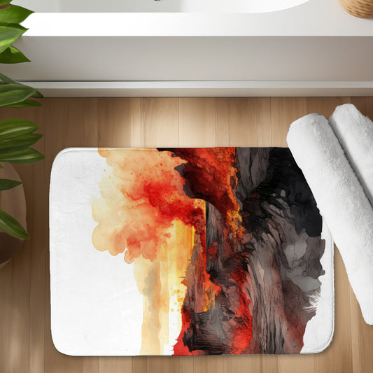 Minimalist Flow Orange Bath Mat | Stylish Home Decor