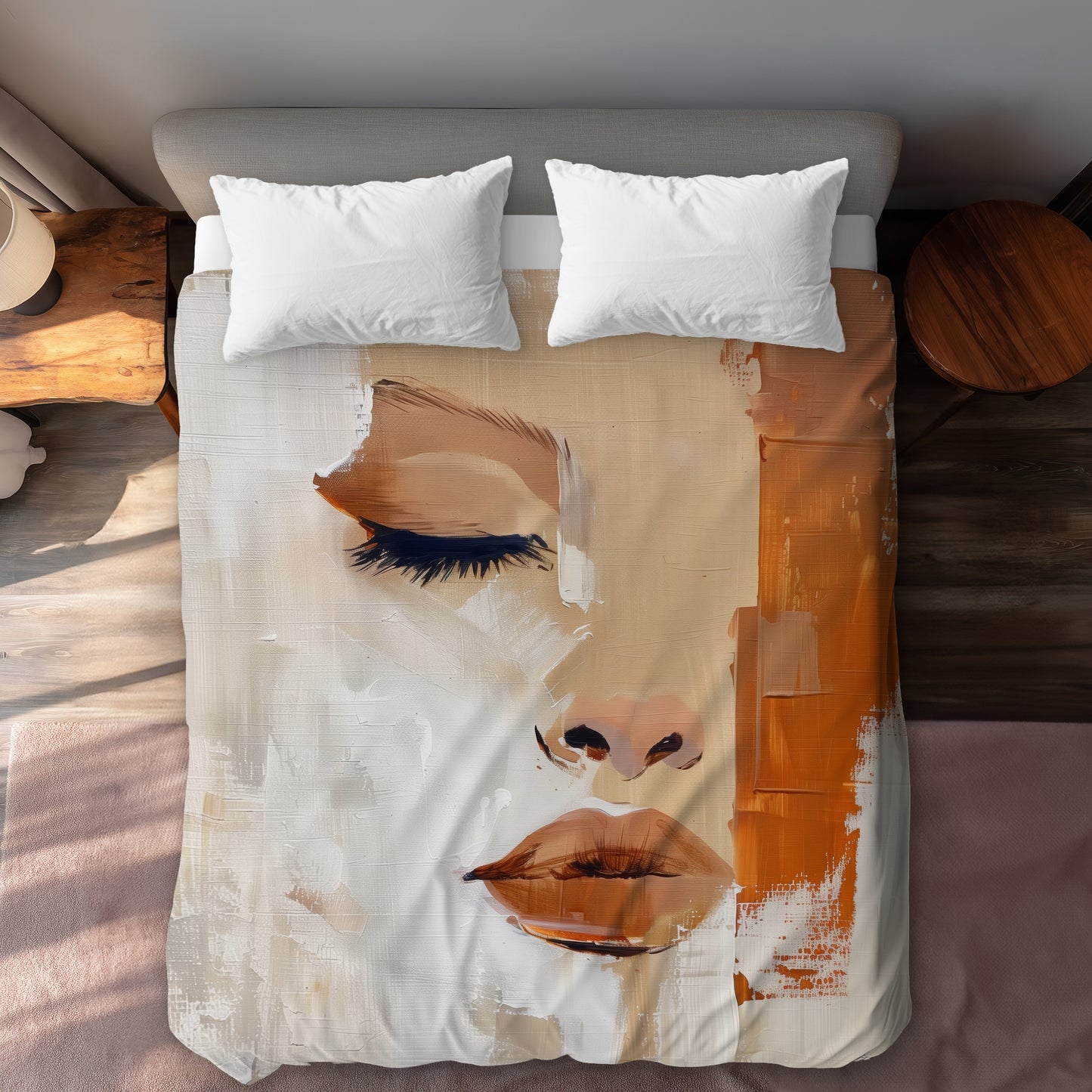 Half Beige Duvet Cover - Elegant Home Decor for Cozy Spaces