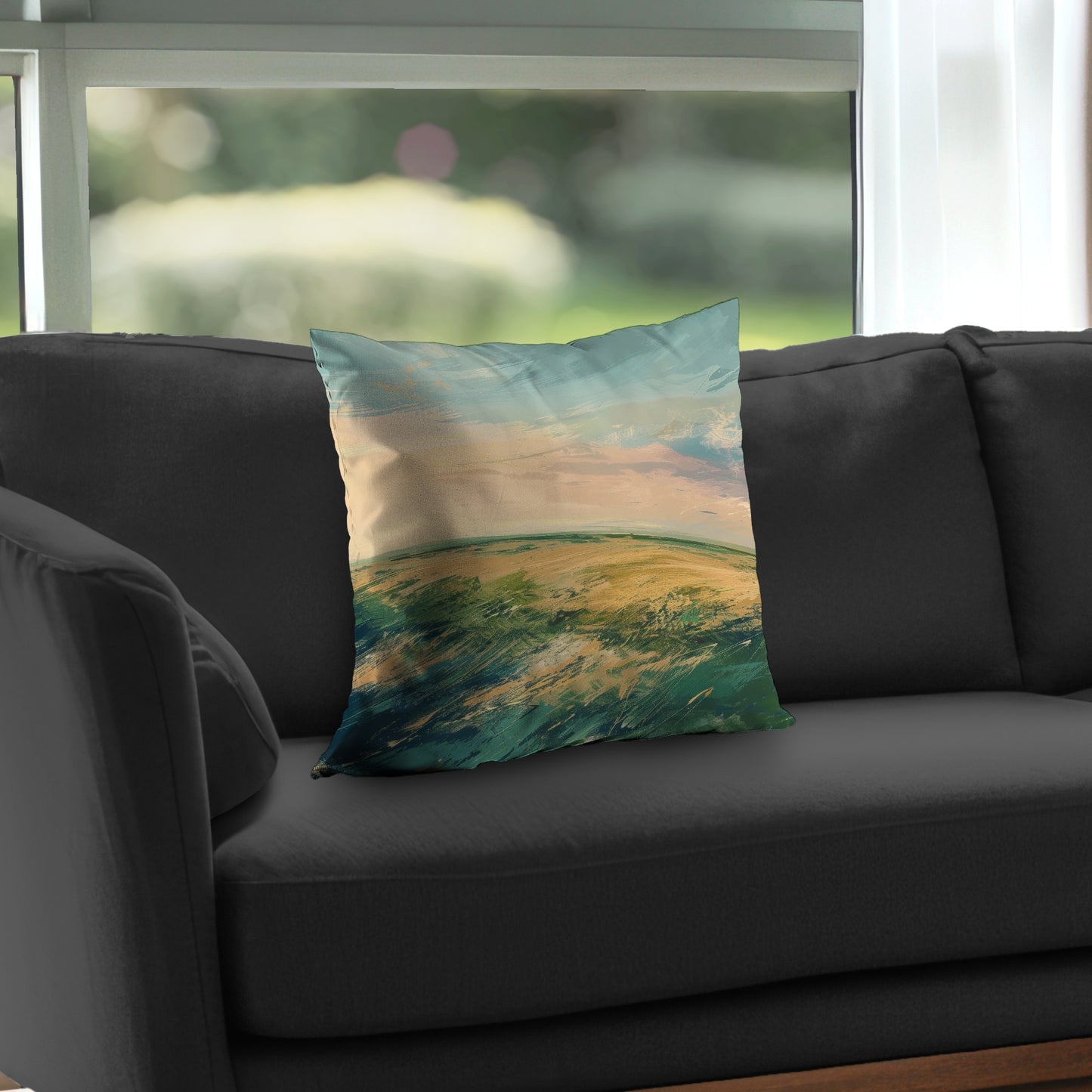 Evening in the field - Throw Pillow