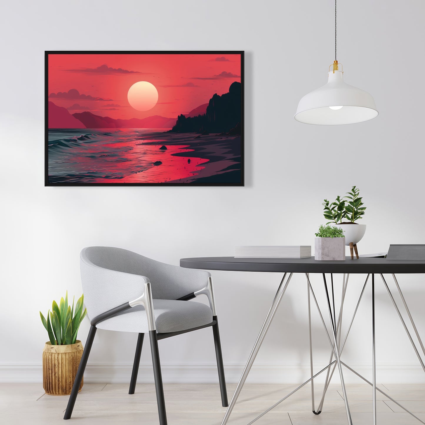Red Sky - Red Framed Canvas for Stunning Home Decor