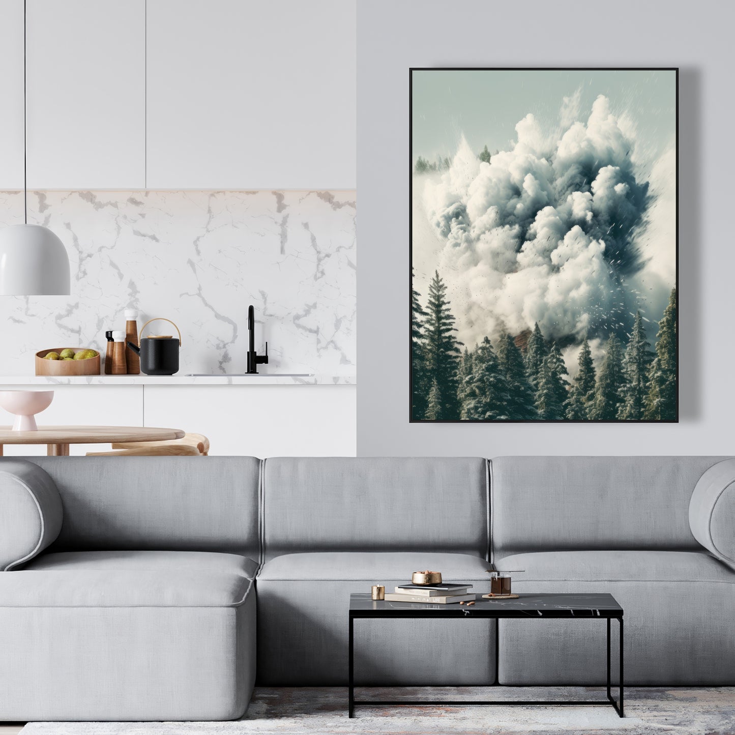 Unwanted catastrophe - Framed Canvas - Print on demand