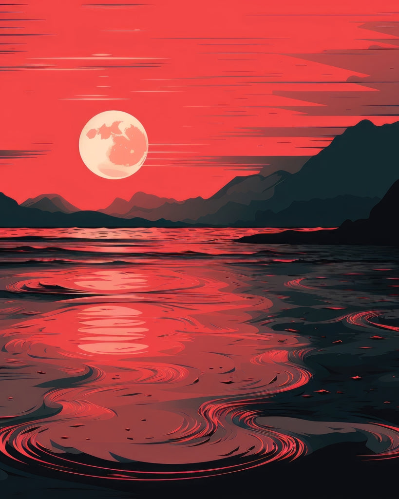 Bloody tides - Framed Canvas - Print on demand