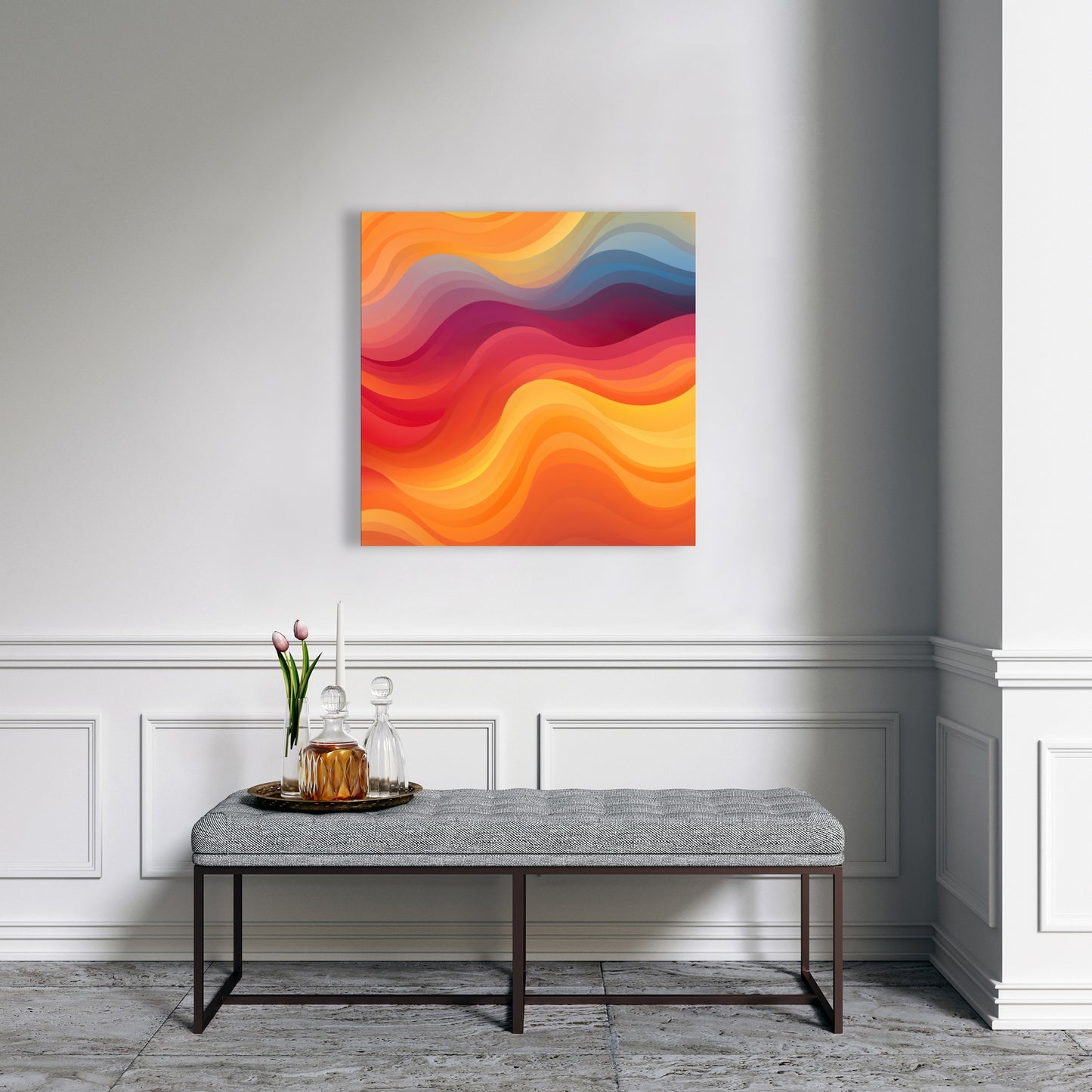 Cloudy Sky - Yellow Canvas Art for Home Decor | Stylish Wall Art