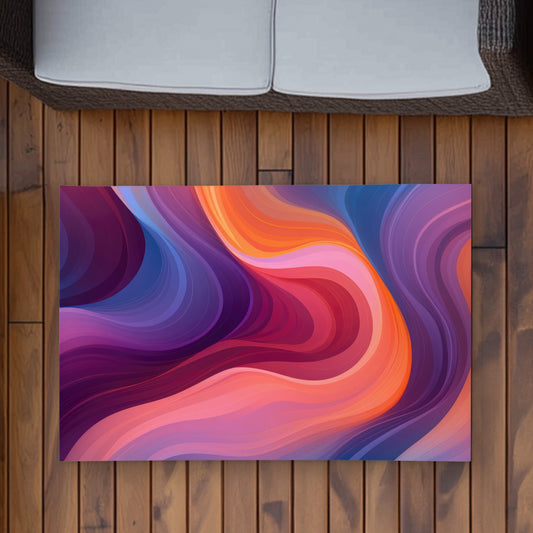 Purple Haze - Orange Outdoor Area Rug for Home Decor | Stylish
