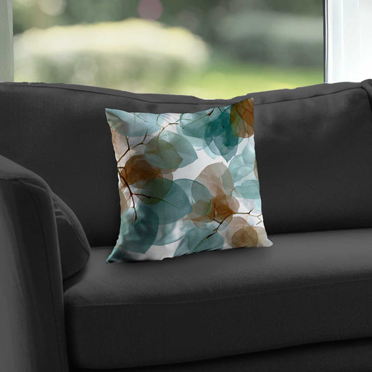 Translucent Leaves Gold Poly Twill Throw Pillow - Home Decor