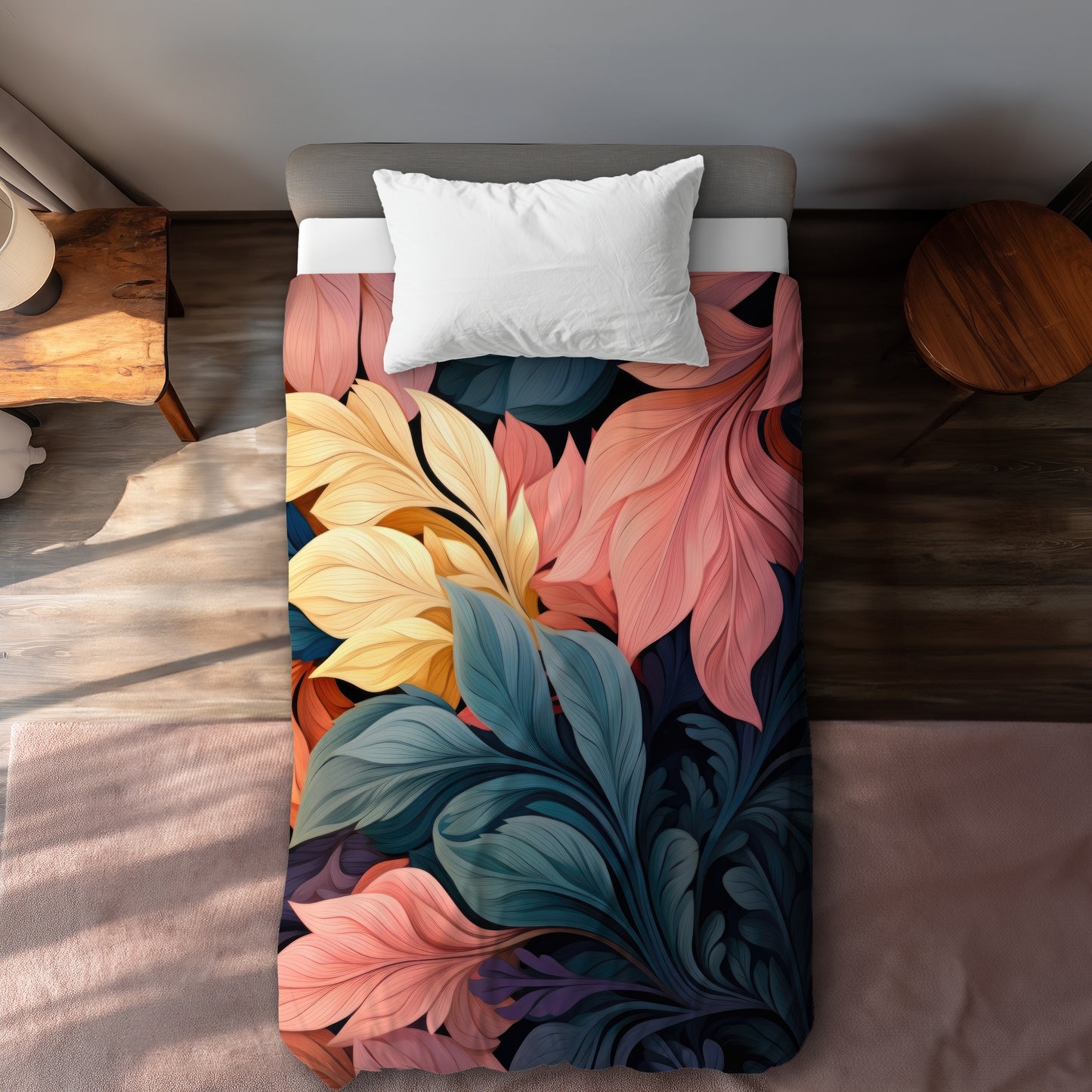 Pastel Bloom Blue Duvet Cover - Stylish Home Decor Accent