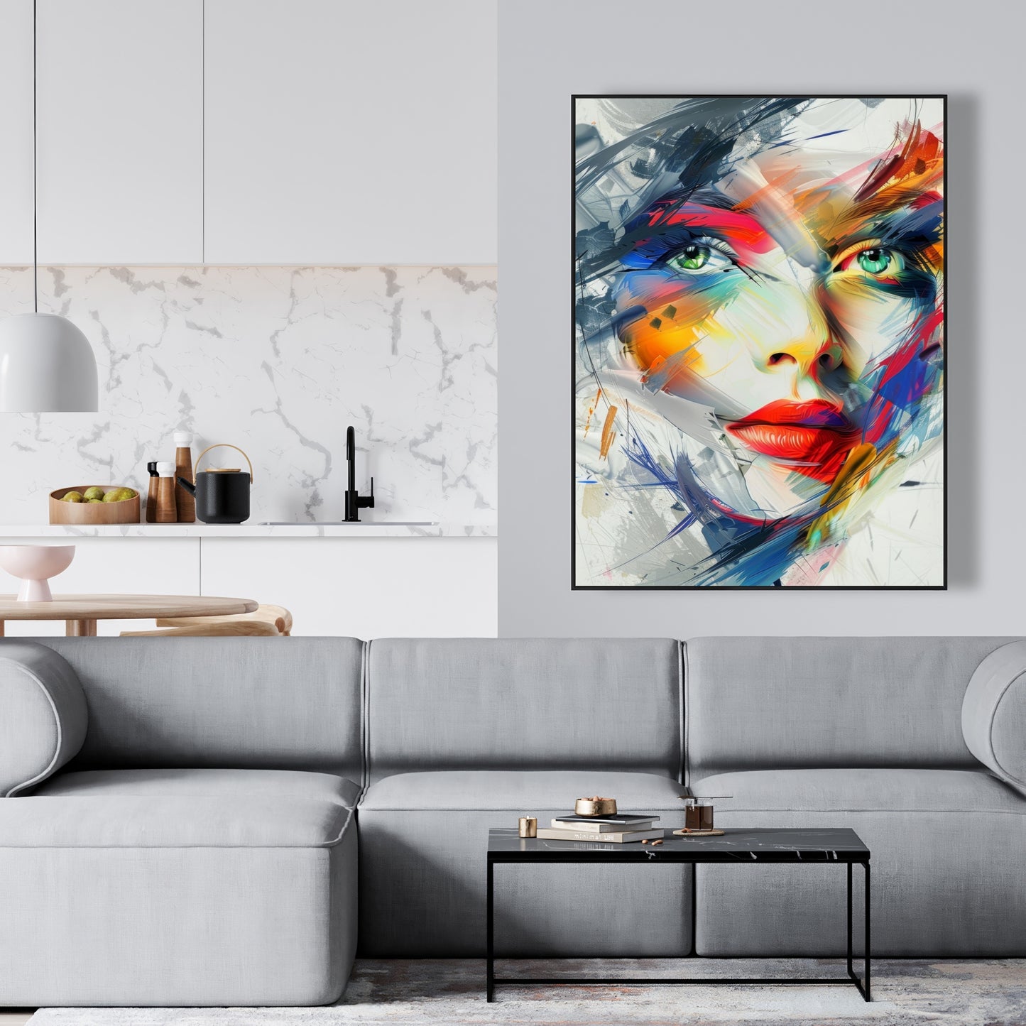 Abstract look - Framed Canvas - Print on demand