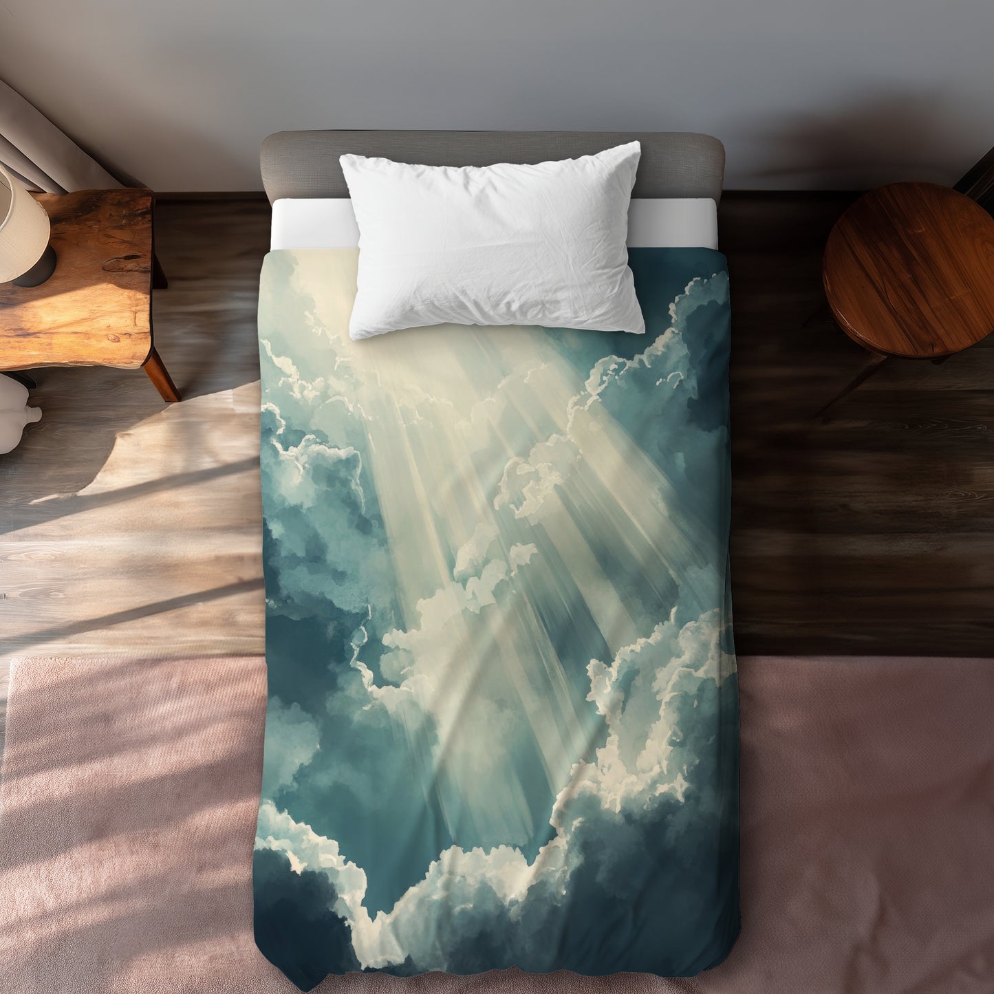 Beam of Light Blue Duvet Cover | Stylish Home Decor