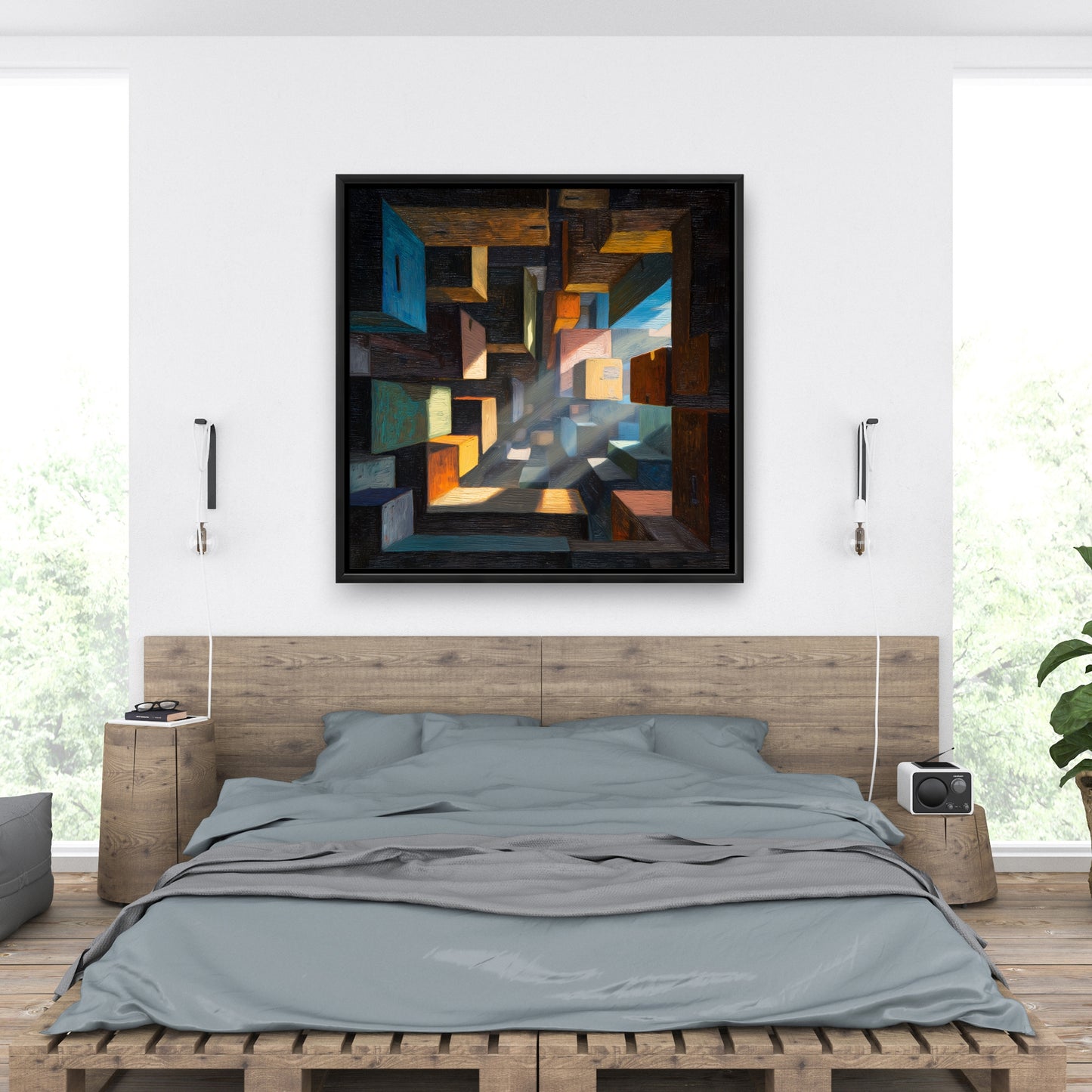 Boxed up - 24"x24" Framed canvas