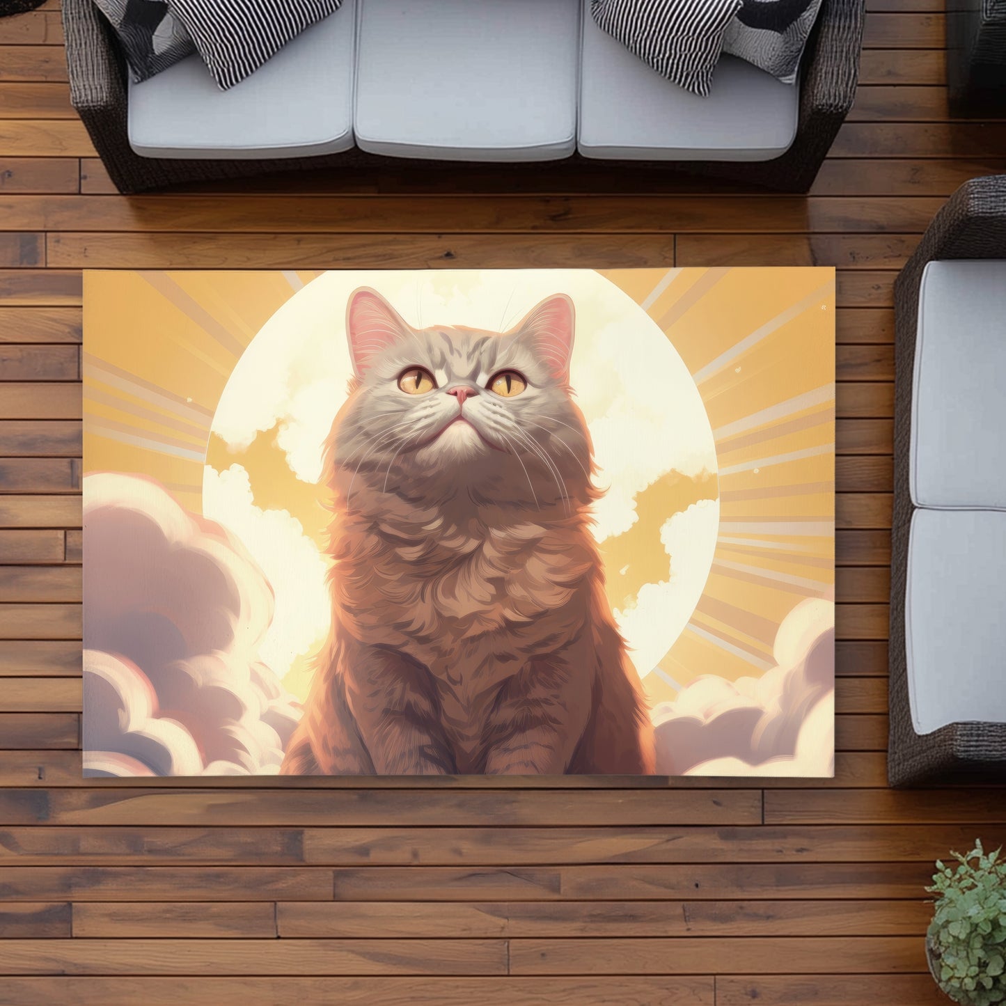Intangible Purr Yellow Outdoor Area Rug for Home Decor