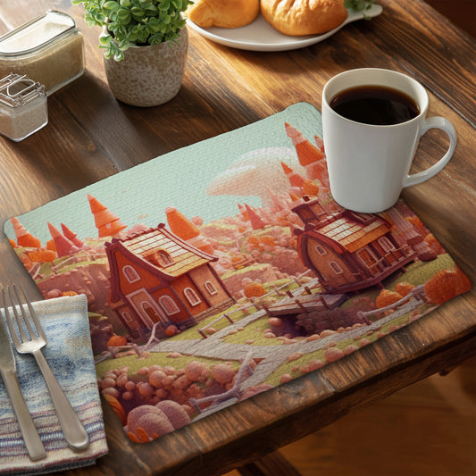 Toy town - 14"x18" Braided Polyester Placemat