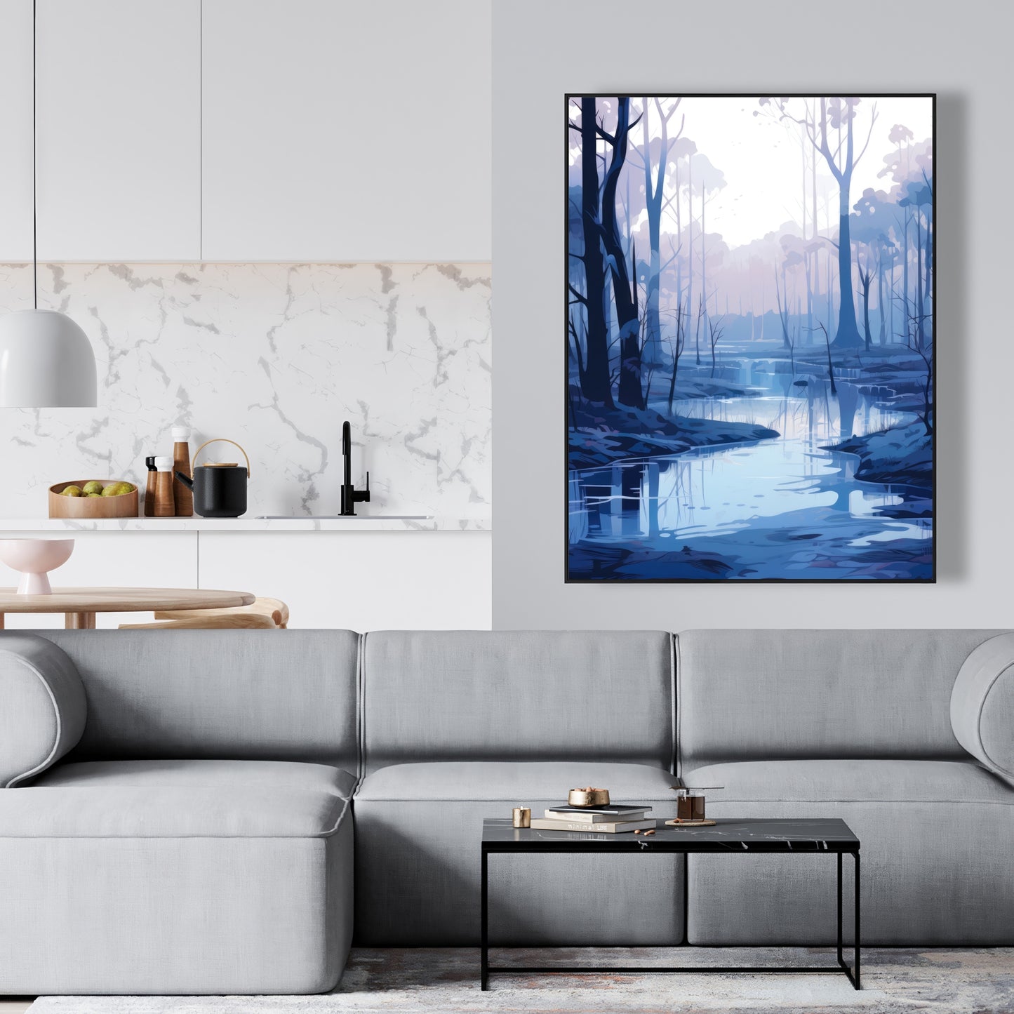 Cold and muddy - 36"x36" Framed canvas