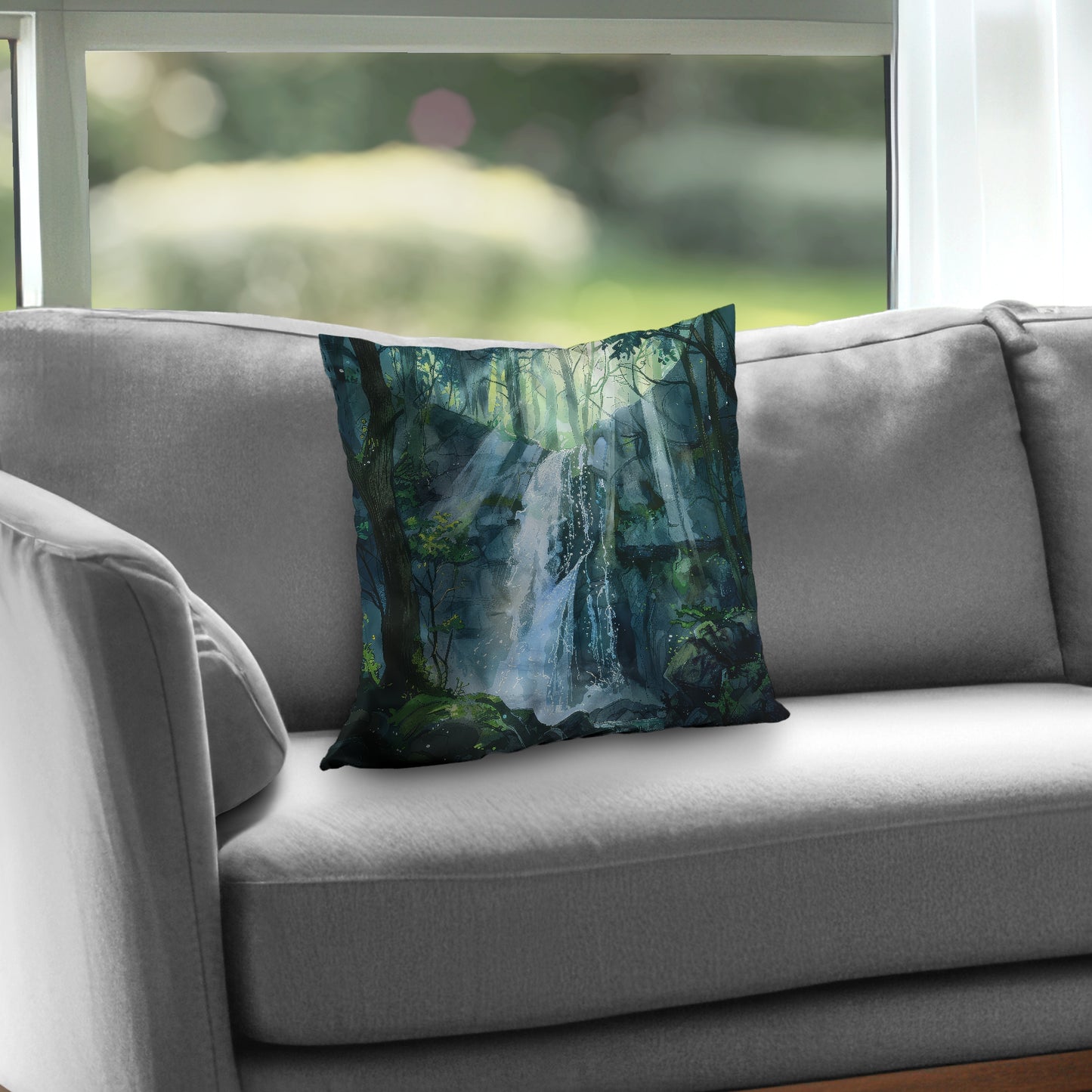 Sleeping Fall Green Poly Twill Throw Pillow - Home Decor Insert