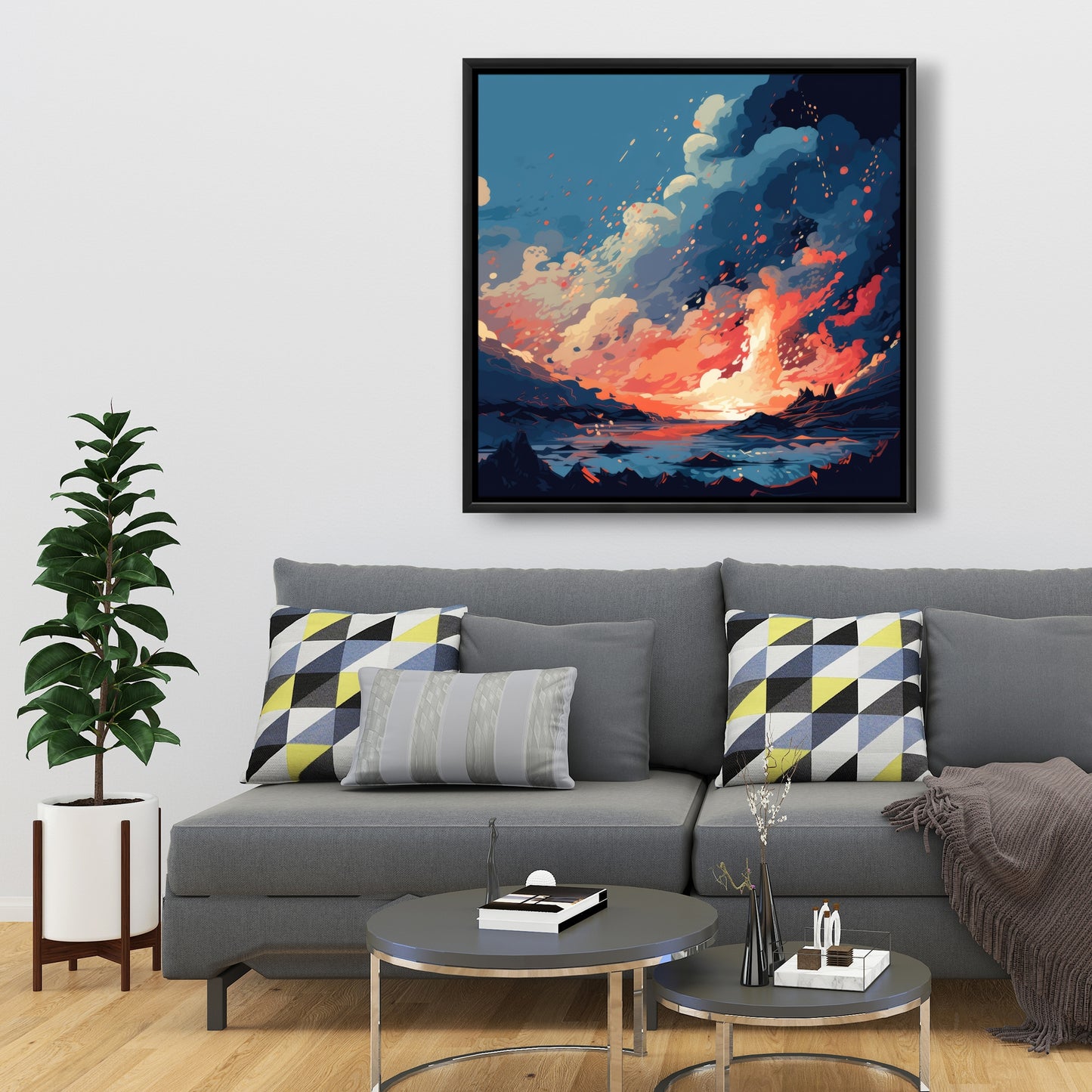 Magma does not wait - 36"x36" Framed canvas