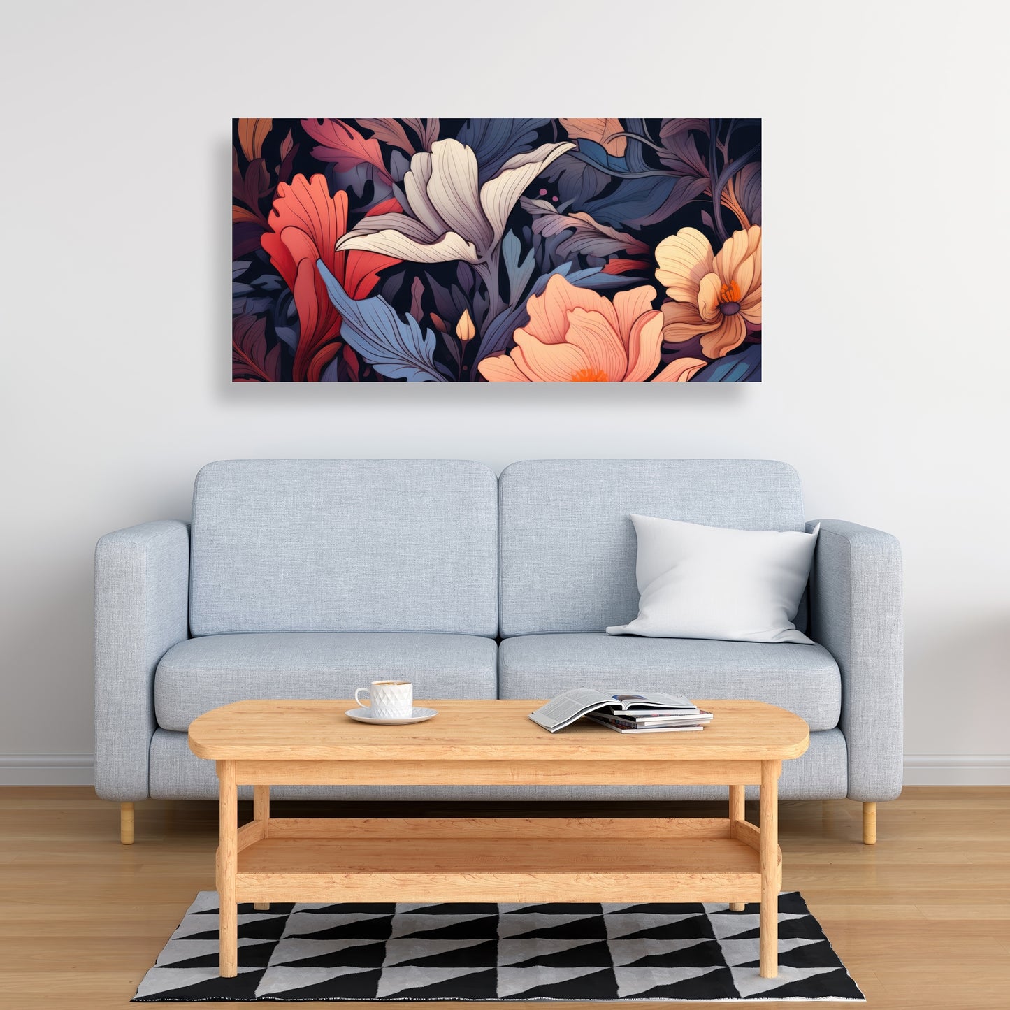 Blooming Uninterrupted - Gray Canvas for Home Decor
