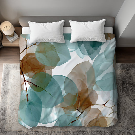 Translucent Leaves Brown Duvet Cover | Home Decor Collection