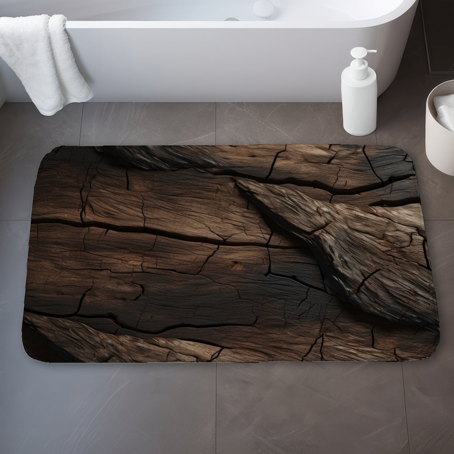 Brown wood - 17"x24" Bath mat