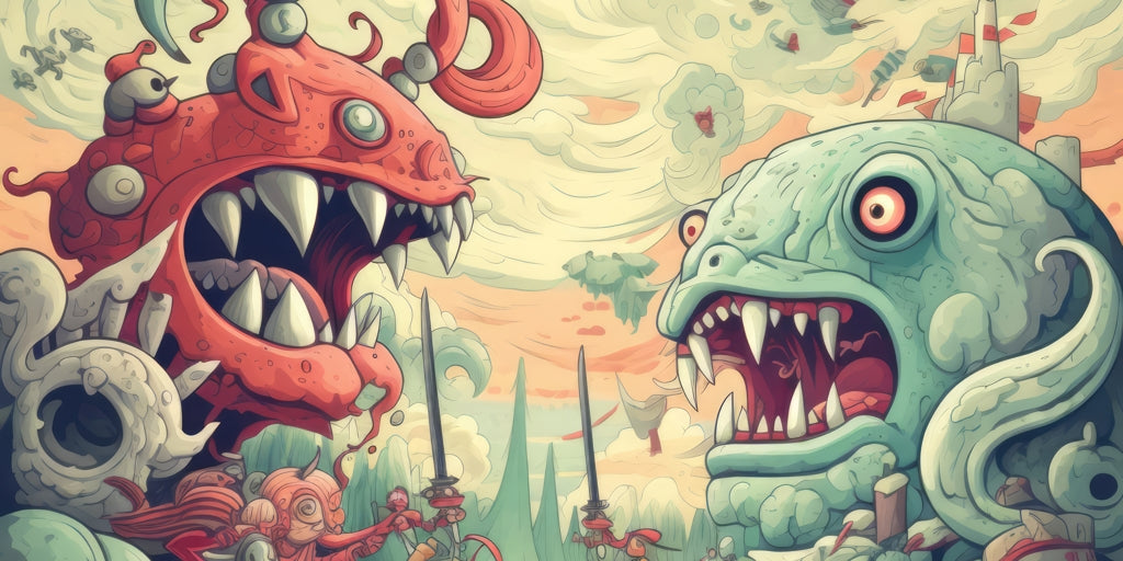 Two titans - Desk mat - Print on demand