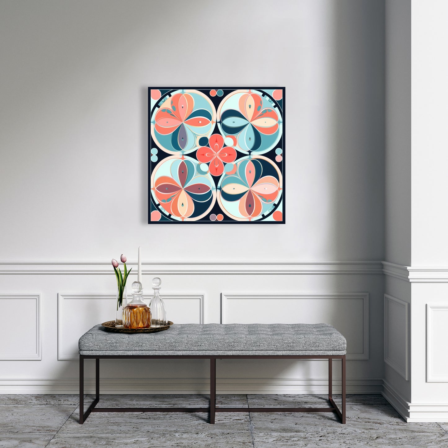 Pastel mandala - 32"x32" Canvas