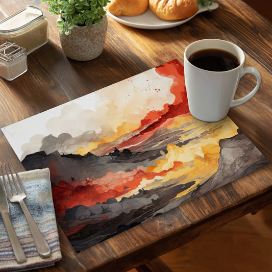 Scolding Land Gray Polyester Placemat for Home Decor