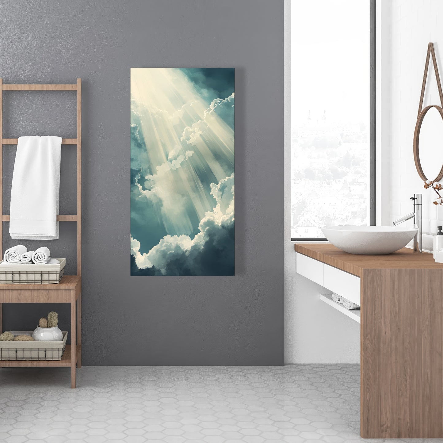 Beam of Light - Gray Canvas Home Decor Artwork | Stylish Design