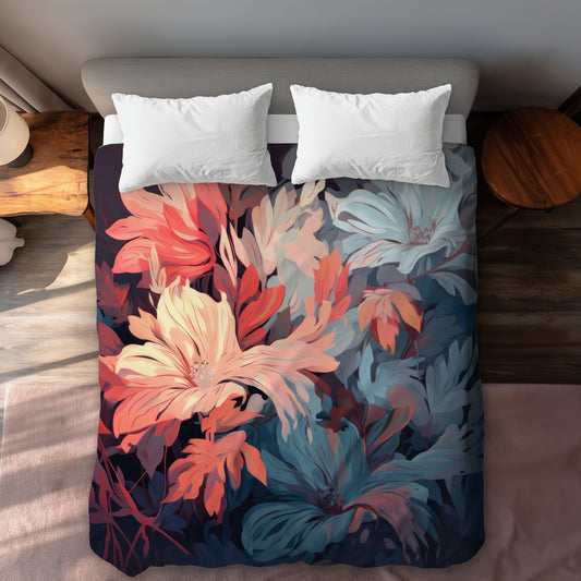 Silent charm Turquoise Duvet Cover - Elegant Home Decor