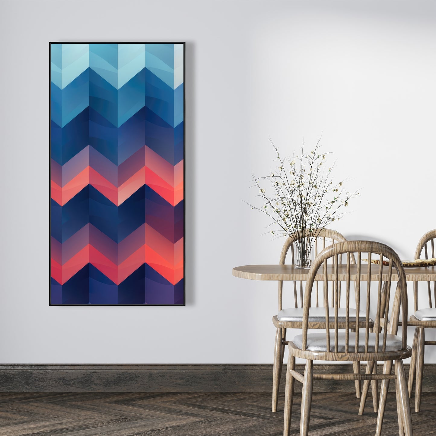 Heat Waves - Red Framed Canvas Art for Home Decor