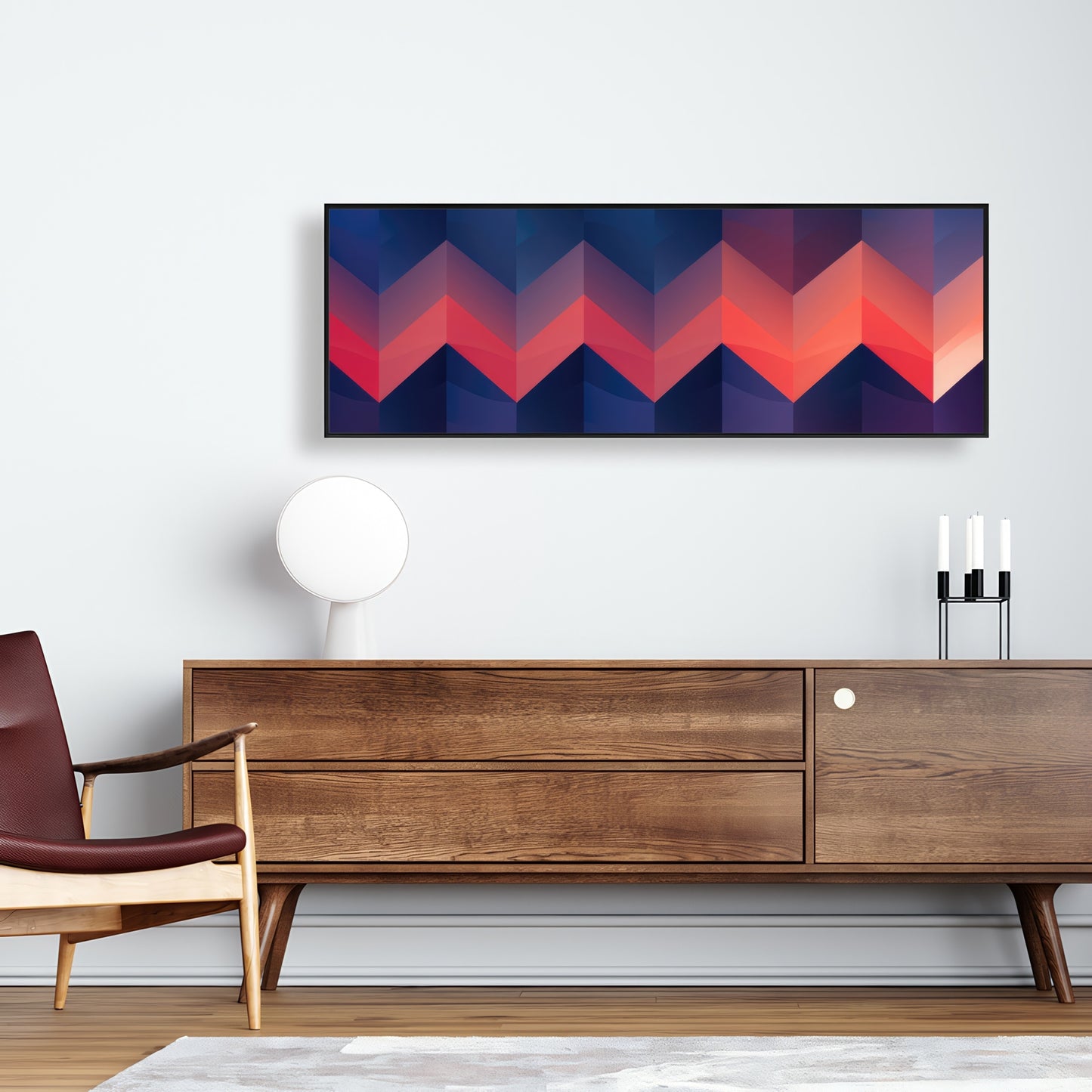 Heat Waves - Red Framed Canvas Art for Home Decor