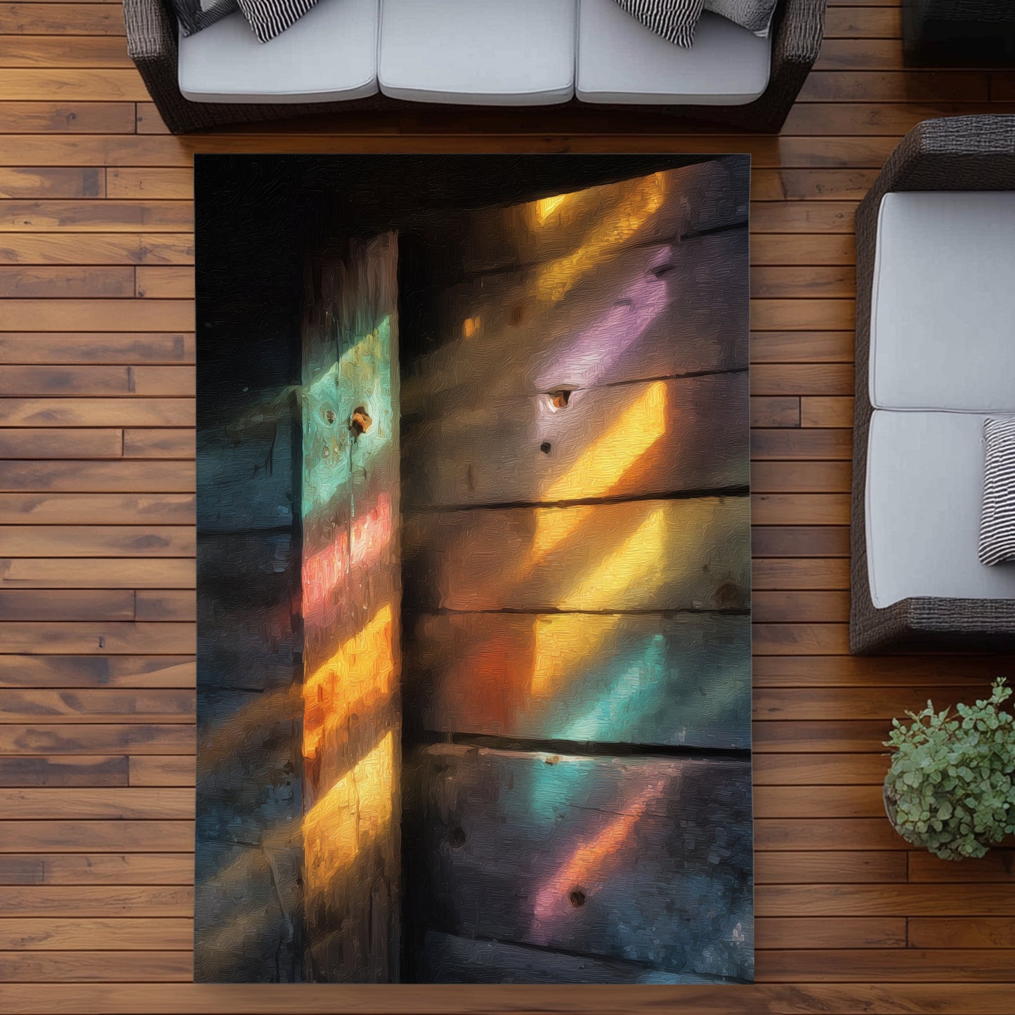 Tapis d'extérieur marron Rainbow Glint pour la décoration intérieure