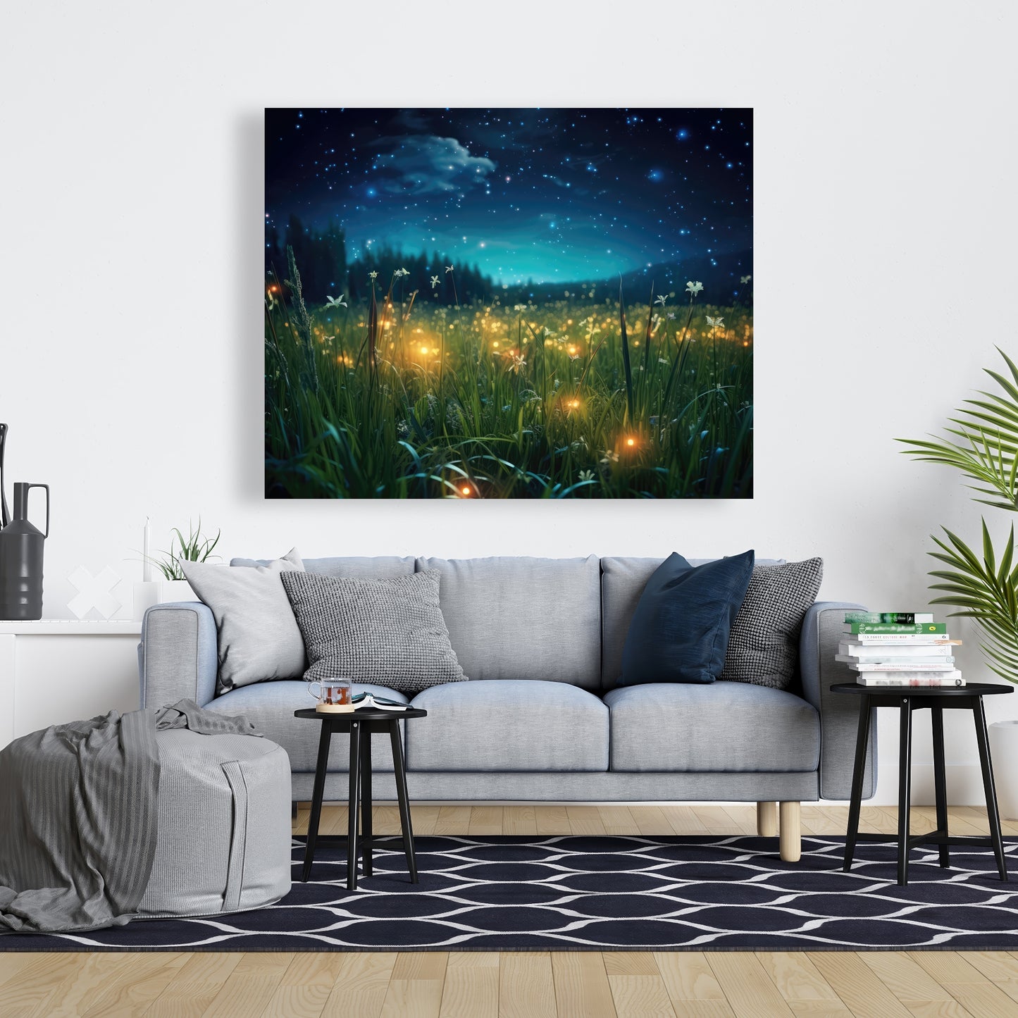 Fireflies at night - 32"x32" Canvas
