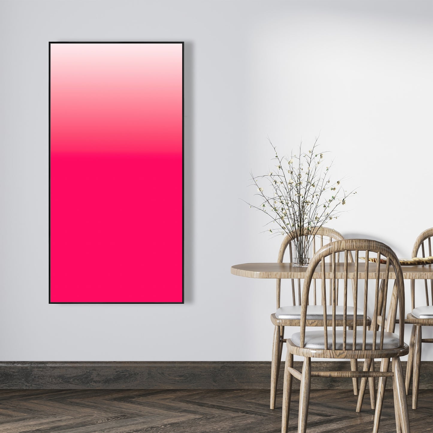 Delicate Magenta Gradient - Pink Framed Canvas for Home Decor