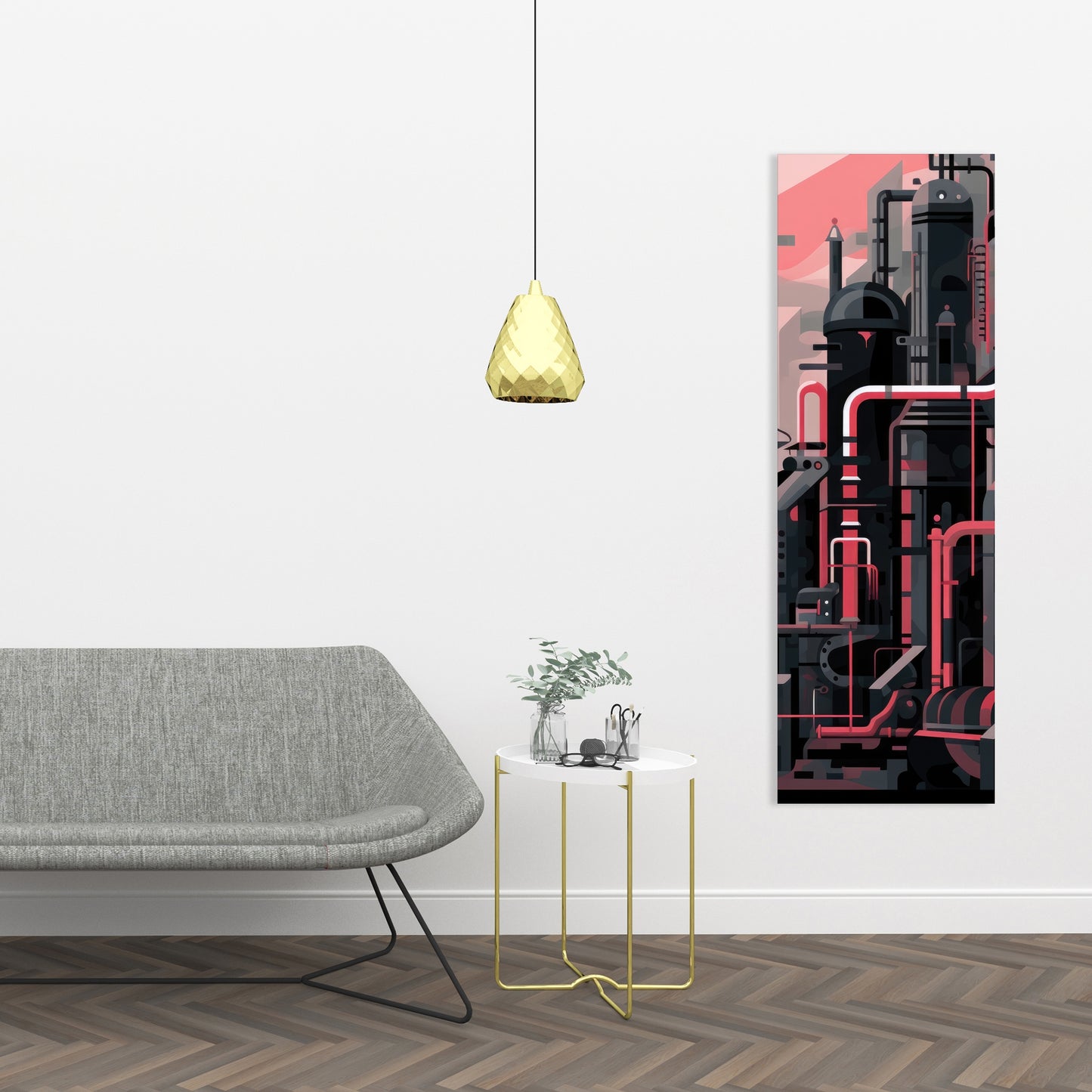 Industrial Empire - Red Canvas Art for Home Decor