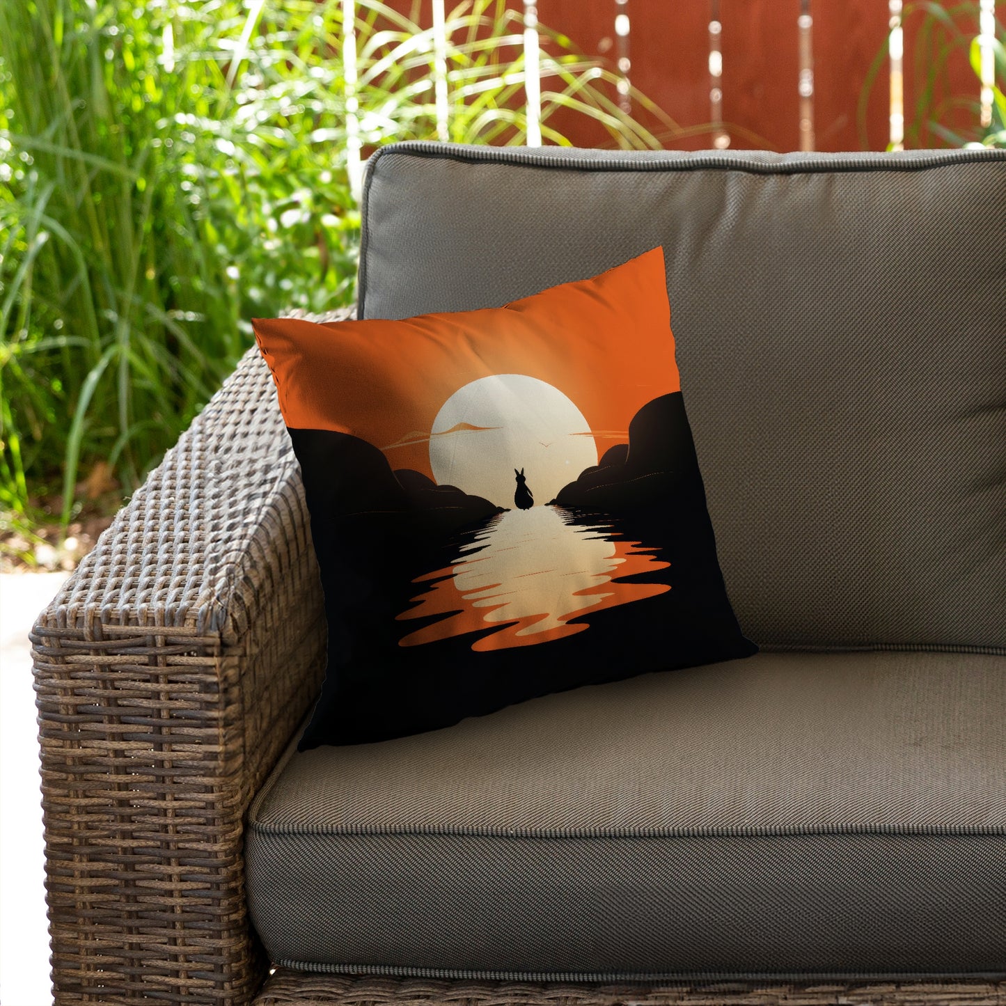 Running Away Black Poly Twill Throw Pillow - Home Decor Insert