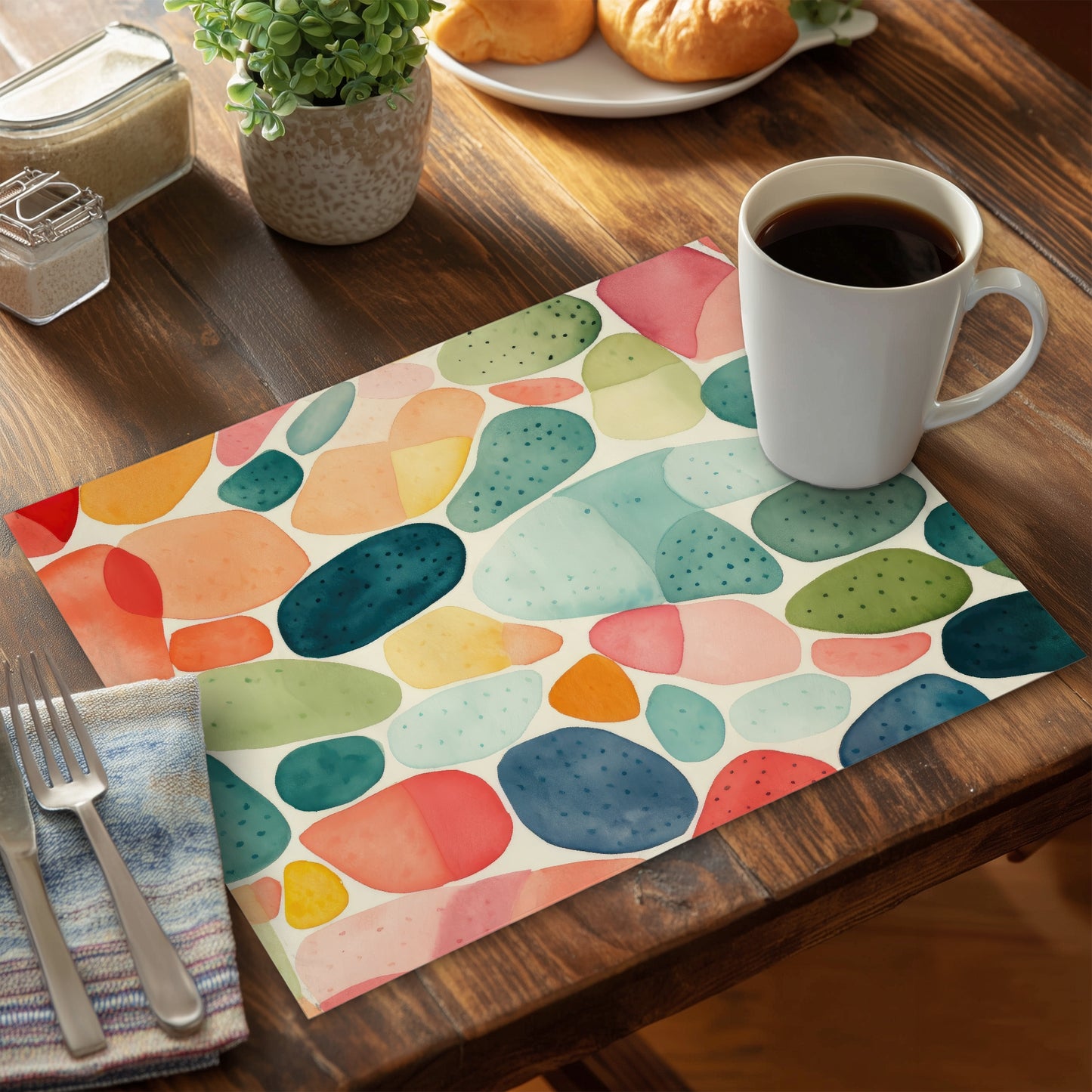 Seedy shapes - 14"x18" Polyester Placemat