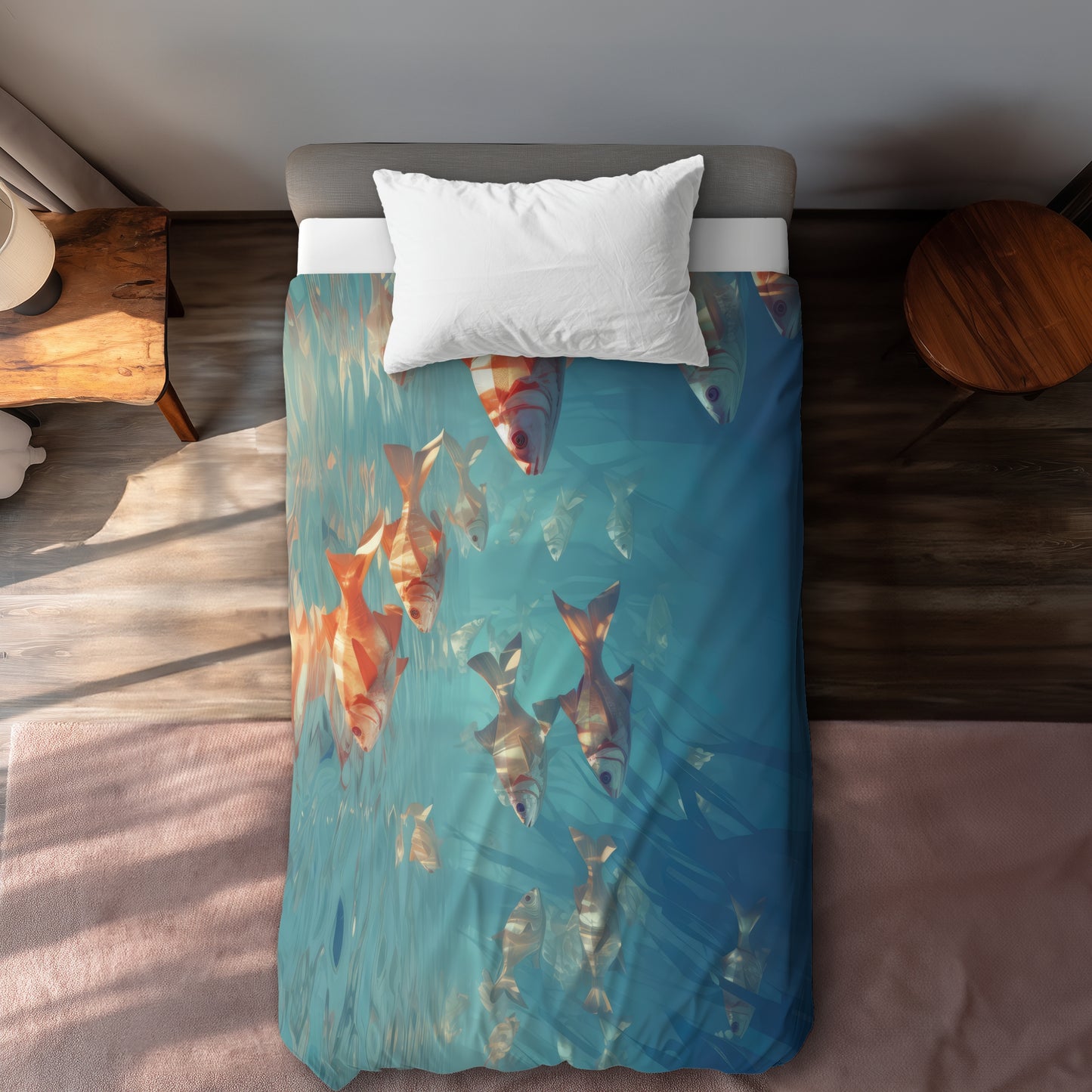 Surface tension Turquoise duvet cover | Stylish home decor