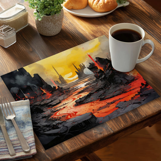 Charred Gray Polyester Placemat - Stylish Home Decor Essential