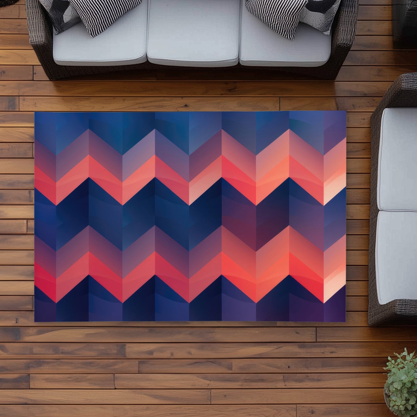Heat Waves Red Outdoor Area Rug | Stylish Home Decor