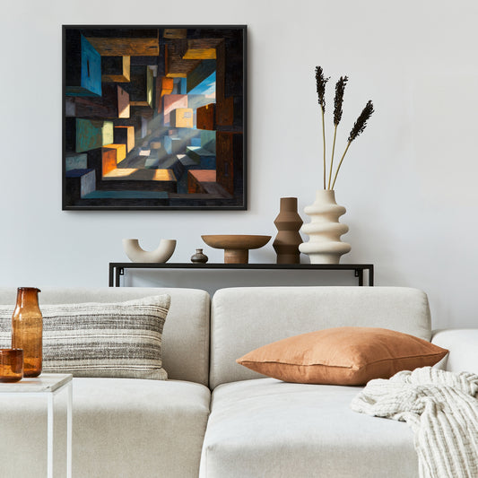 Boxed up - 24"x24" Framed canvas