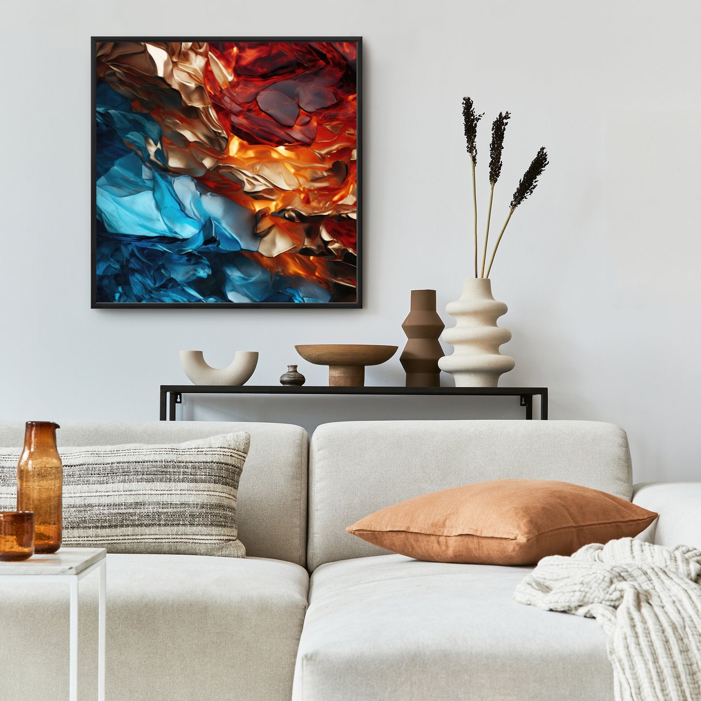 Mineral contrast - 36"x36" Framed canvas