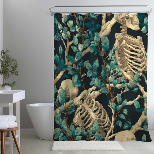 Rideau de douche Bâtons et Crânes | Décoration intérieure unique