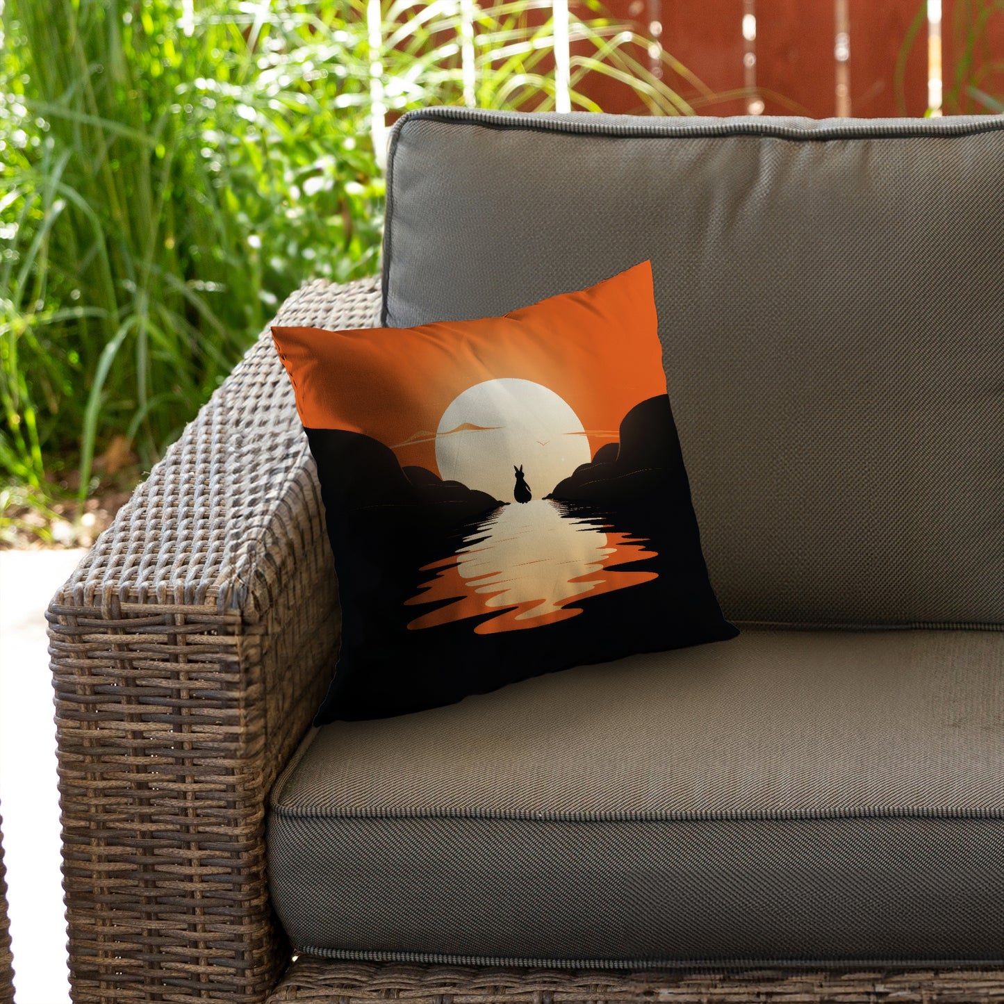 Running Away Black Poly Twill Throw Pillow - Home Decor Insert