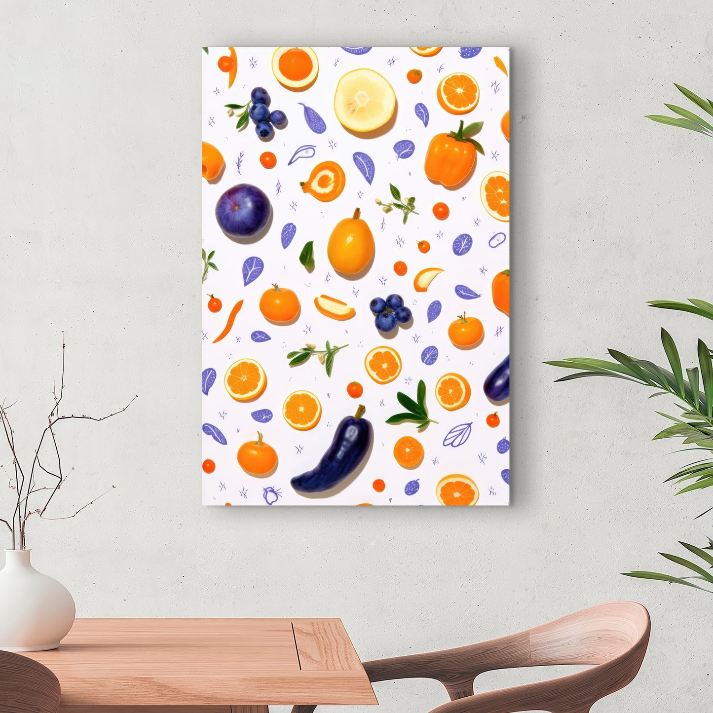 Orange and Purple Canvas - Vibrant Home Decor Art Piece