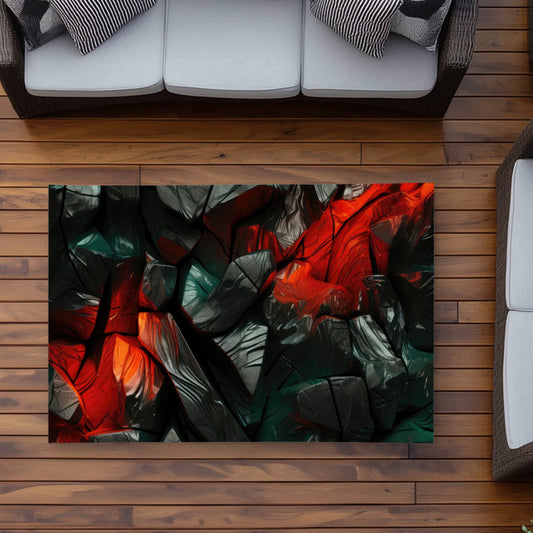 Tapis d'extérieur rouge caché - Décoration d'intérieur élégante