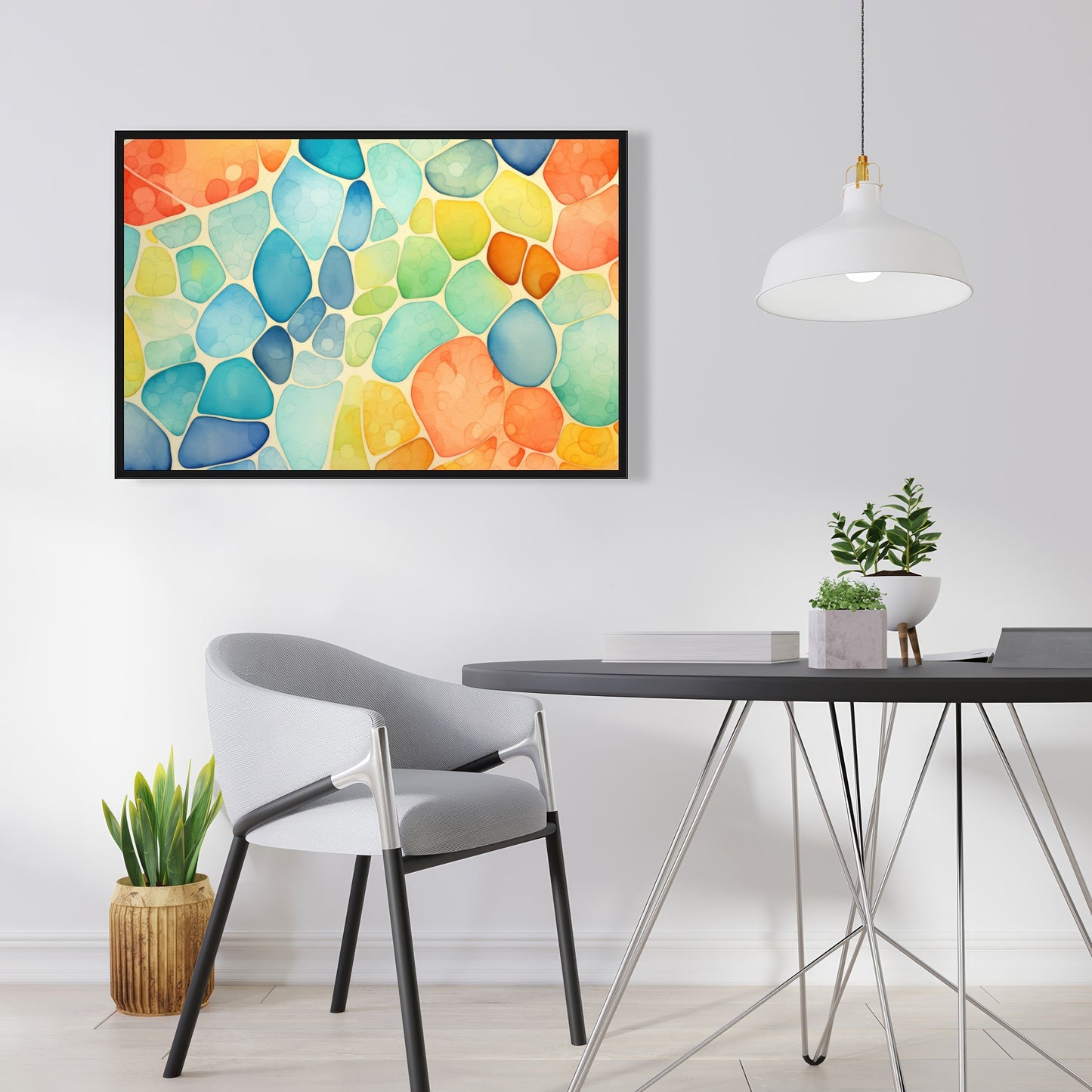 Blobs - 36"x36" Framed canvas