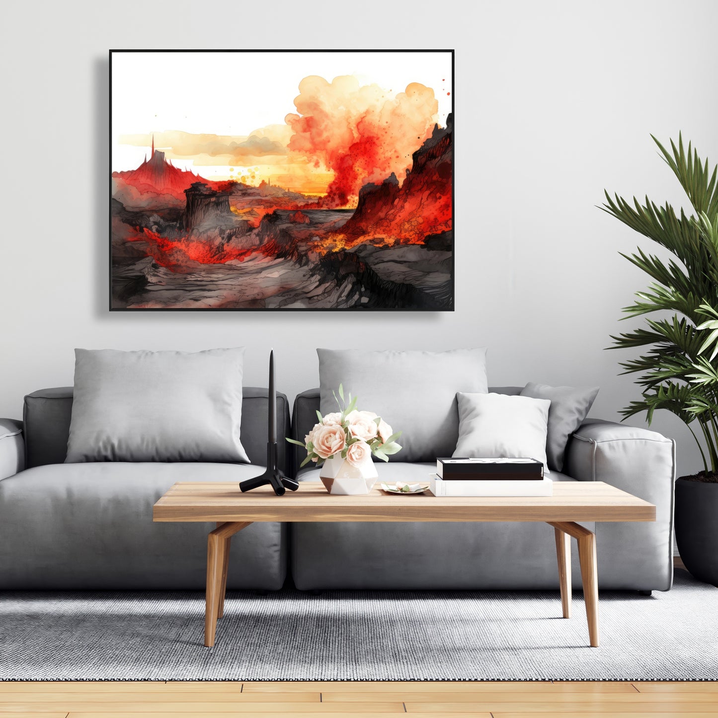 Minimalist Flow - White Framed Canvas for Home Decor