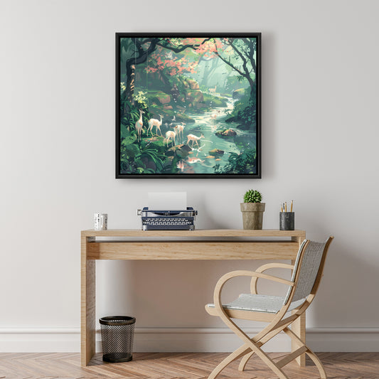 Sipping - 24"x24" Framed canvas