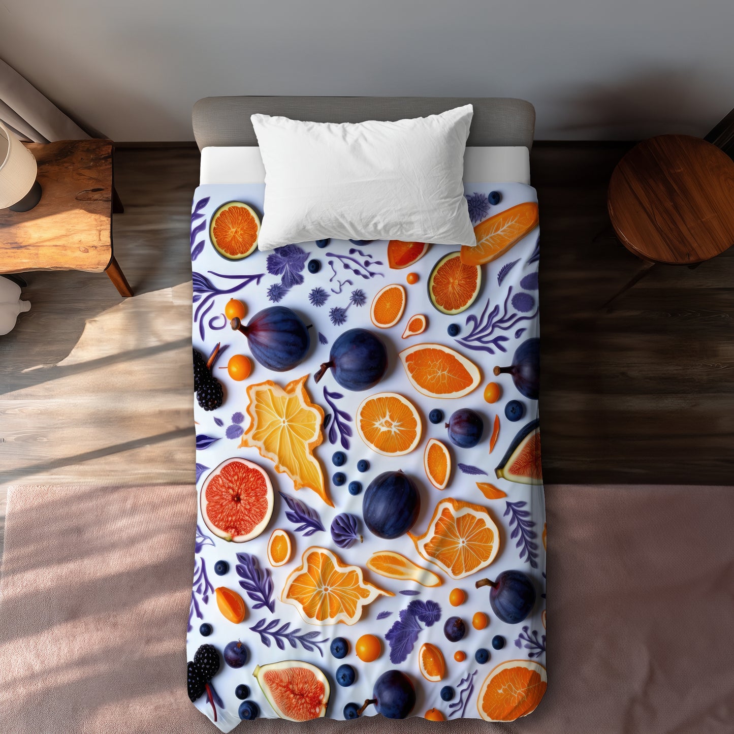 Fruity Skins Blue Duvet Cover - Stylish Home Decor Essentials