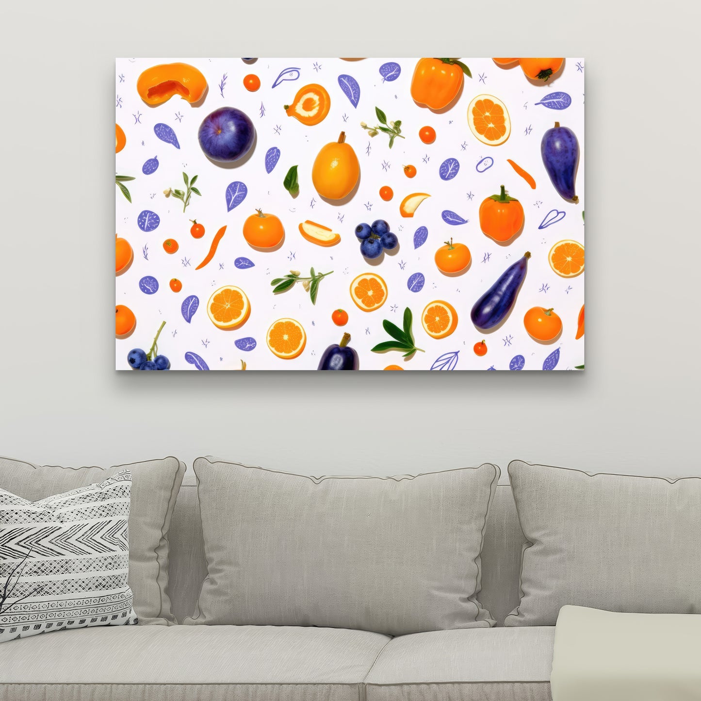 Orange and Purple Canvas - Vibrant Home Decor Art Piece